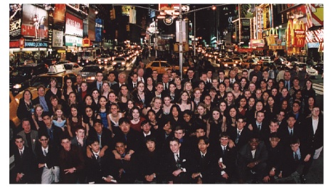 the Taylor High School Orchestra in Times Square